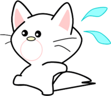 Bright white cat sticker #9491793
