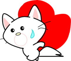 Bright white cat sticker #9491802