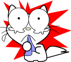 Bright white cat sticker #9491811