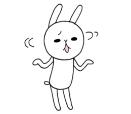 Slovenly white rabbit3 sticker #9492868