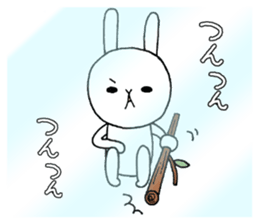 Slovenly white rabbit3 sticker #9492880