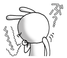 Slovenly white rabbit3 sticker #9492889