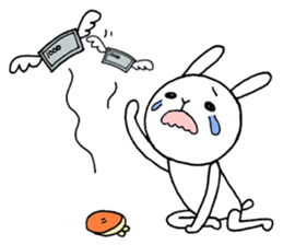 Slovenly white rabbit3 sticker #9492895