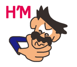 Funny Mustache Man sticker #9494389