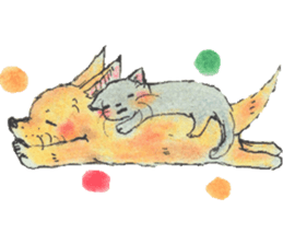 unwind dog and cat sticker #9495197