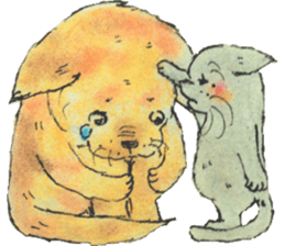 unwind dog and cat sticker #9495199