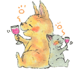 unwind dog and cat sticker #9495202