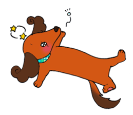 Pretty stickers of the dachshund. sticker #9505983
