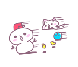 Bowling Cat! Bounya! Snowman sticker #9506436