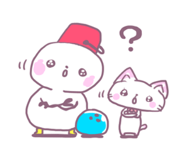Bowling Cat! Bounya! Snowman sticker #9506446