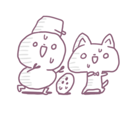 Bowling Cat! Bounya! Snowman sticker #9506462