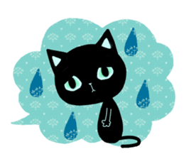 SKY-BLUE EYES BLACK CAT sticker #9506803