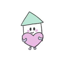 Egg and house and bird sticker #9509123