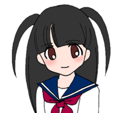 The girls who wear the school uniform sticker #9516544