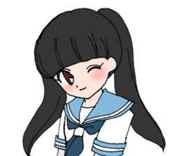 The girls who wear the school uniform sticker #9516552