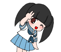 The girls who wear the school uniform sticker #9516554