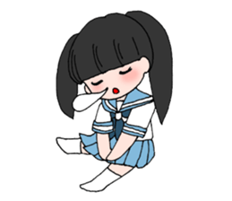 The girls who wear the school uniform sticker #9516557