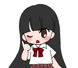 The girls who wear the school uniform sticker #9516569