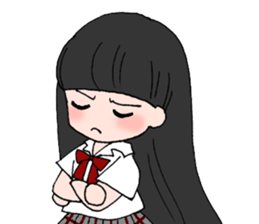 The girls who wear the school uniform sticker #9516572