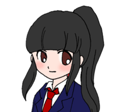 The girls who wear the school uniform sticker #9516576