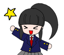 The girls who wear the school uniform sticker #9516579