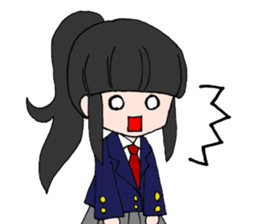 The girls who wear the school uniform sticker #9516580