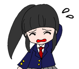 The girls who wear the school uniform sticker #9516581