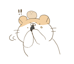 a hungry hamster and Manju. sticker #9517009