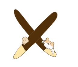 a hungry hamster and Manju. sticker #9517017