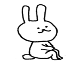 a rabbit laughs sticker #9517507