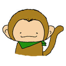 The little monkey wear a green bandana sticker #9519264