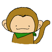 The little monkey wear a green bandana sticker #9519264