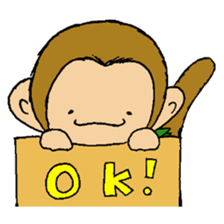 The little monkey wear a green bandana sticker #9519265