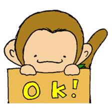 The little monkey wear a green bandana sticker #9519265