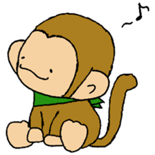 The little monkey wear a green bandana sticker #9519270