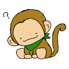 The little monkey wear a green bandana sticker #9519271