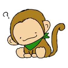The little monkey wear a green bandana sticker #9519271