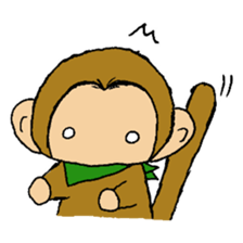 The little monkey wear a green bandana sticker #9519273
