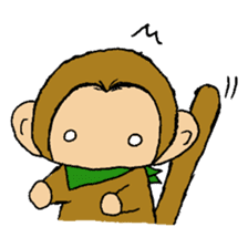 The little monkey wear a green bandana sticker #9519273