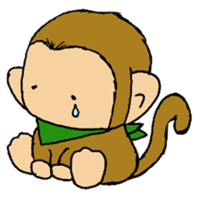 The little monkey wear a green bandana sticker #9519275
