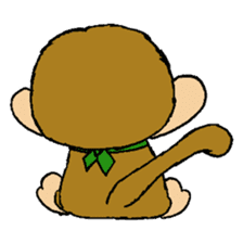 The little monkey wear a green bandana sticker #9519277