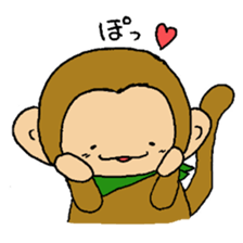 The little monkey wear a green bandana sticker #9519278