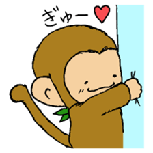 The little monkey wear a green bandana sticker #9519280