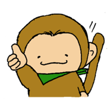 The little monkey wear a green bandana sticker #9519285