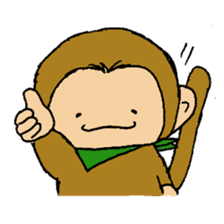 The little monkey wear a green bandana sticker #9519285