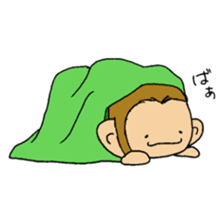 The little monkey wear a green bandana sticker #9519290