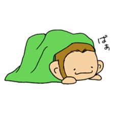 The little monkey wear a green bandana sticker #9519290