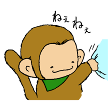 The little monkey wear a green bandana sticker #9519291