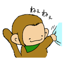 The little monkey wear a green bandana sticker #9519291