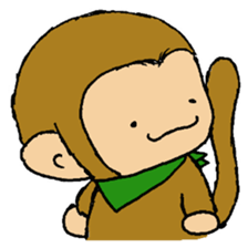 The little monkey wear a green bandana sticker #9519296